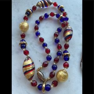 Murano Venetian Hand blown glass beaded necklace.